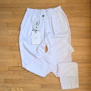 BONHEUR White Elastic Waist Pants MEDIUM